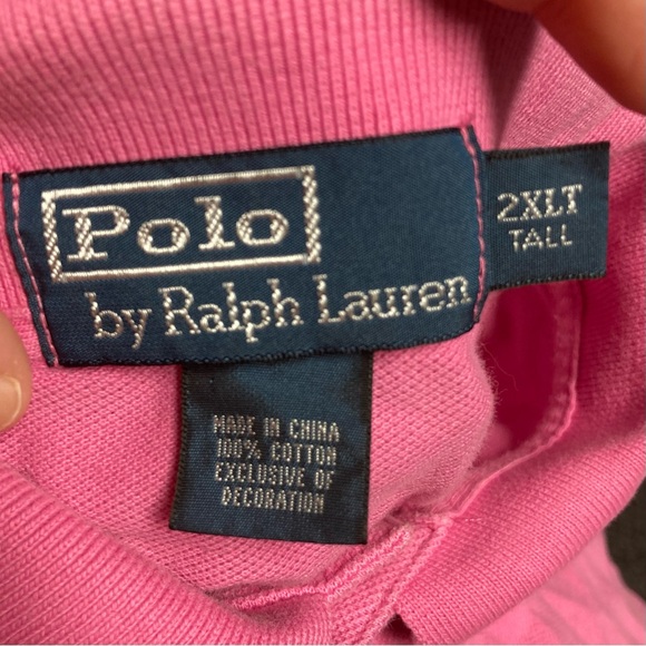 Polo by Ralph Lauren Men’s 2XLT pink shirt tall blue pony EUC - Picture 2 of 4